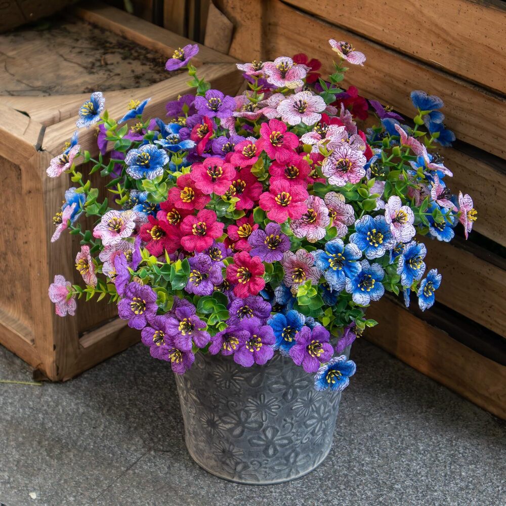 5301 Artificial Flowers for Outdoors, 12 Bundles Realistic UV Resistant